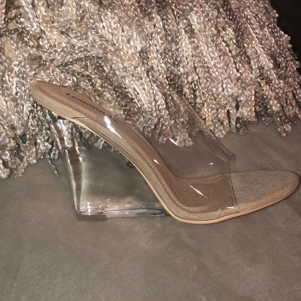 Clear wedge heels